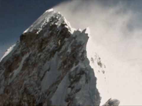 
Everest First Ascent - Everest summit ridge, including the Hillary Step, from the Everest South Summit on May 29, 1953 - Conquest Of Everest DVD
